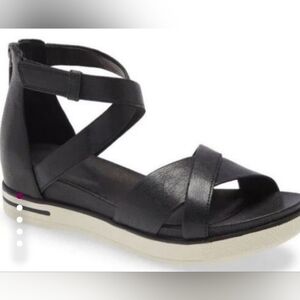 Eileen Fisher Sport Sandals in Black Leather